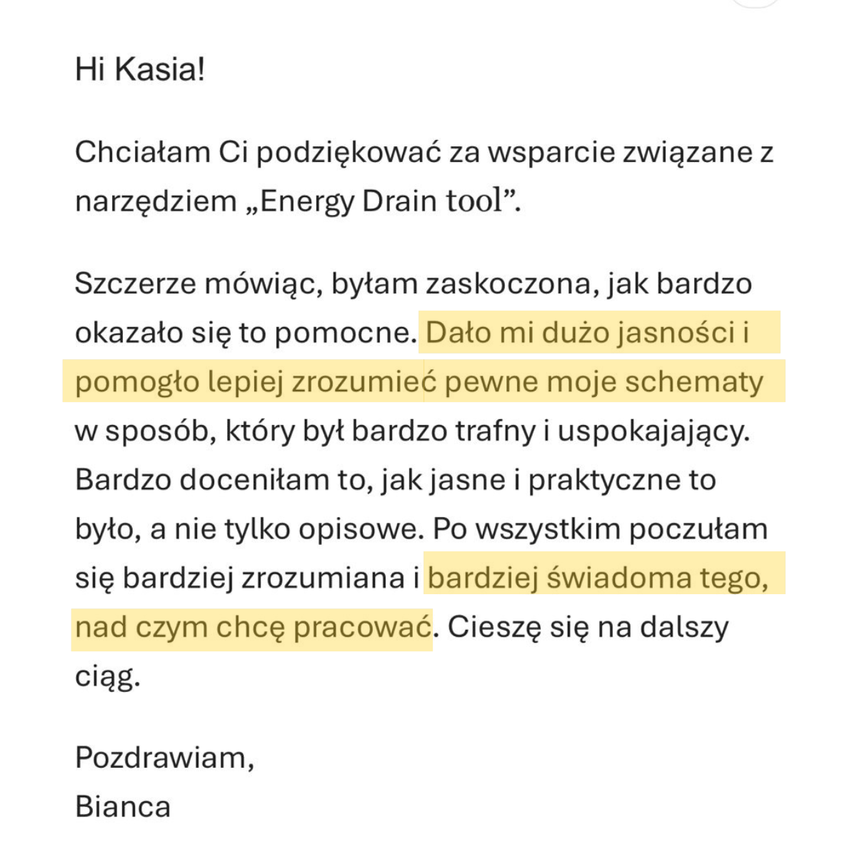Opinia klientki o diagnostyce